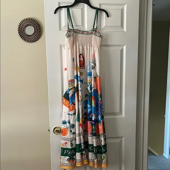 Colorful Tropical Print Maxi Dress - Picture 5 of 8